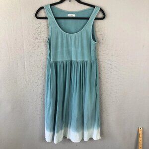 Allen Allen Dress Womens Small Blue Ombre Tank Sleeveless Flowy Maxi USA Made